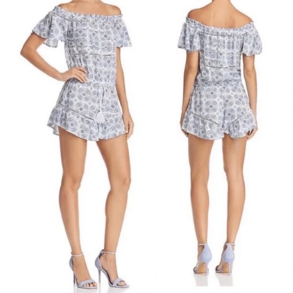 AQUA by Bloomingdale’s Tile Motif Romper